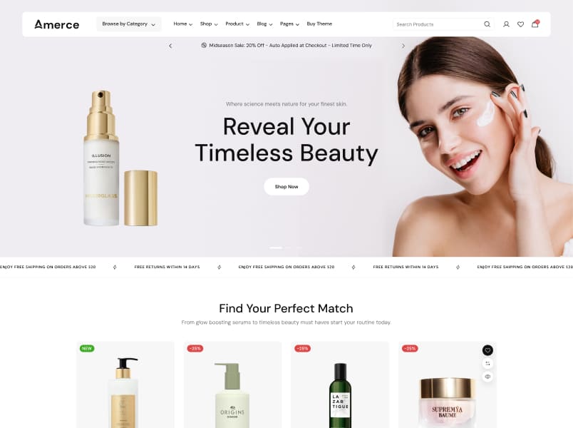 Cosmetic предустановка витрины