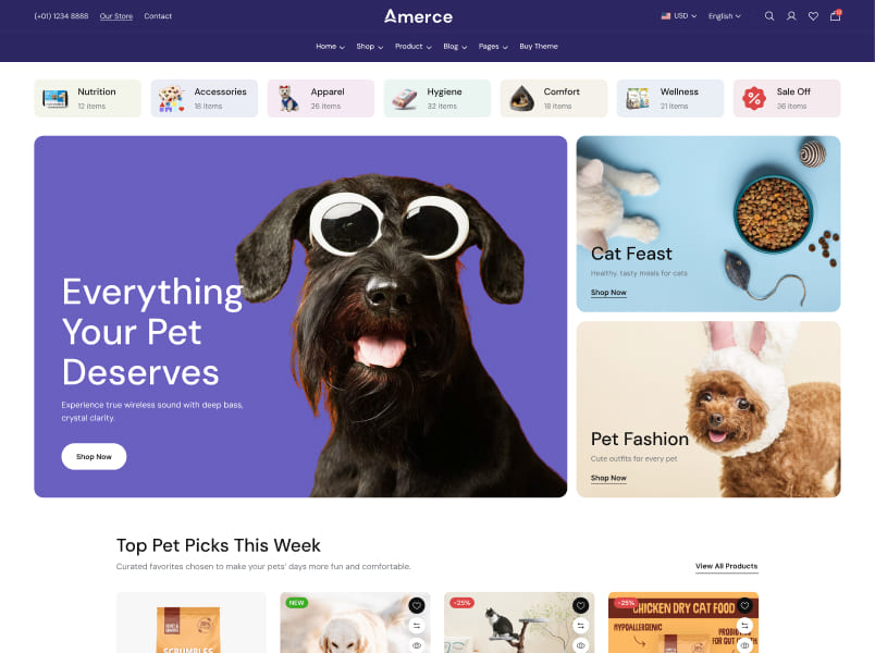 Pet Care предустановка витрины